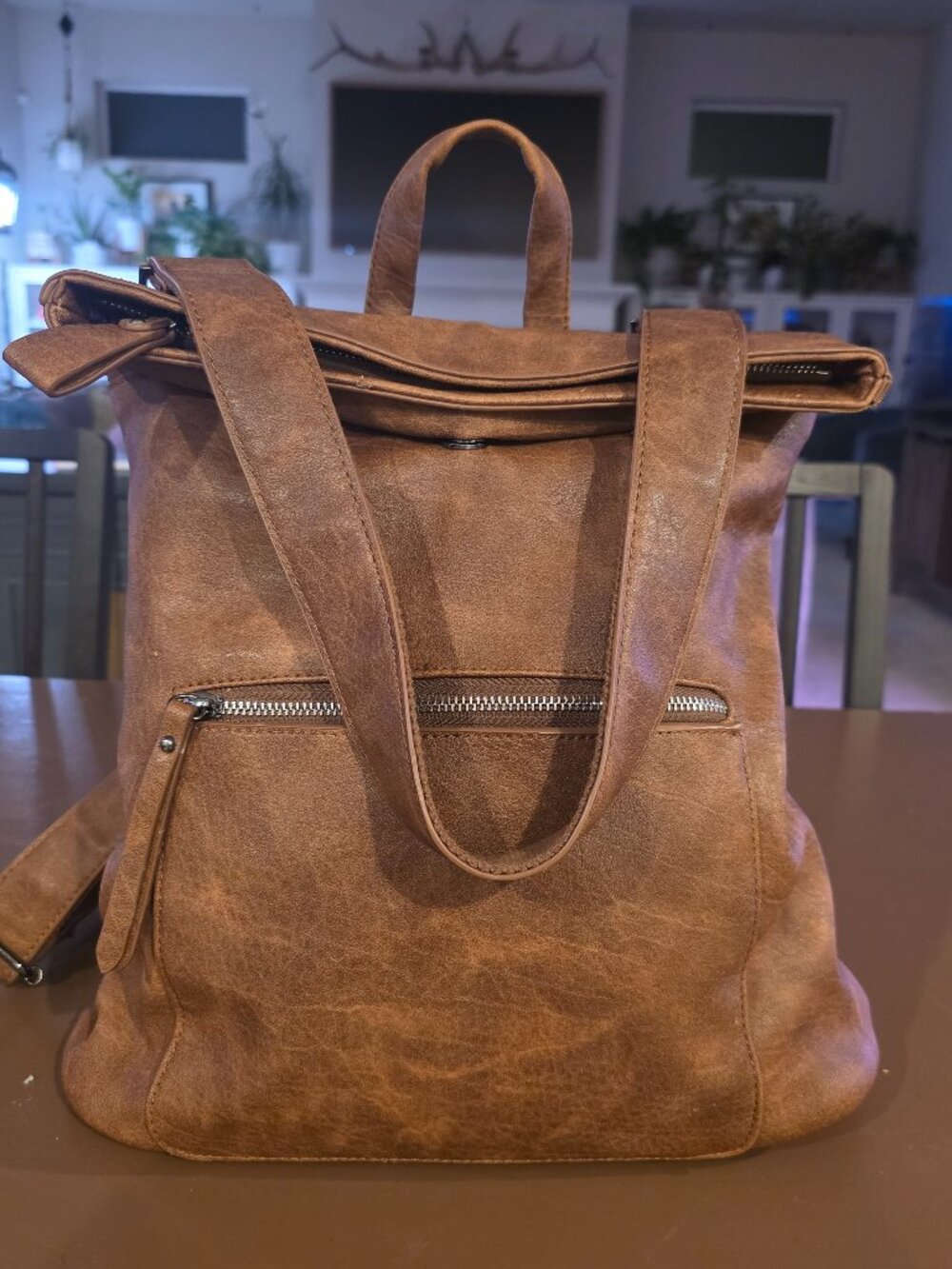 Urban Expressions Brown Convertible Bag to Backpack